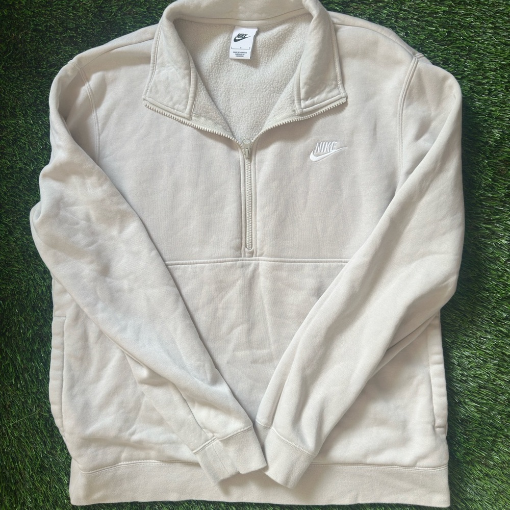 Nike Men's Off-White Zip-Up Sweater